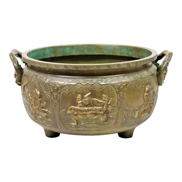 19th Century Japanese Bronze Jardinière For Sale