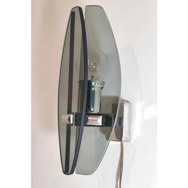 1970s Wall Sconce with Smoked Glass. Italy, 1970s For Sale - Image 5 of 13