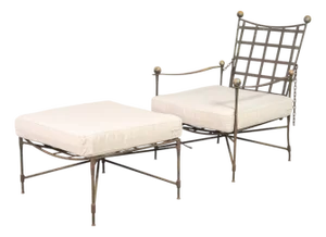 Mario Papperzini Amalfi Iron Garden Lounge Chair + Ottoman