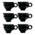 Fab Form & Function Black Ceramic Cups by Mikasa Japan - Set of 6 For Sale