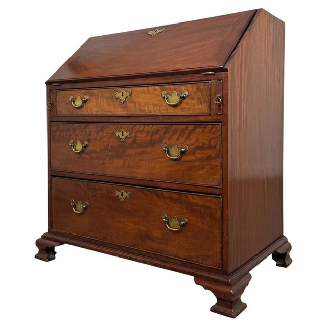 2000 - 2009 Antique Georgian Mahogany Bureau, 1900s For Sale - Image 5 of 14