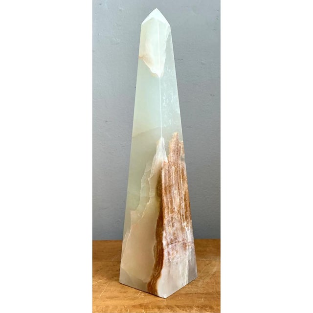 Off-white Vintage Onyx Stone Obelisk For Sale - Image 8 of 12