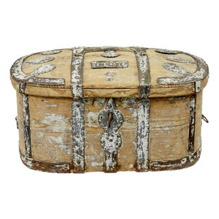 Swedish Scraped Pine Strong Box, 1850s For Sale