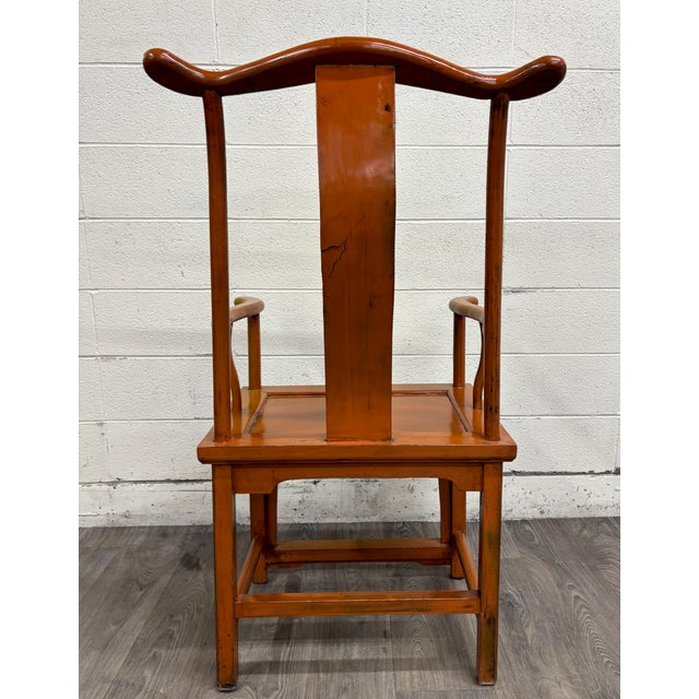 Brown Antique Chinese Ming Style Horseshoe Back Armchair For Sale - Image 8 of 12