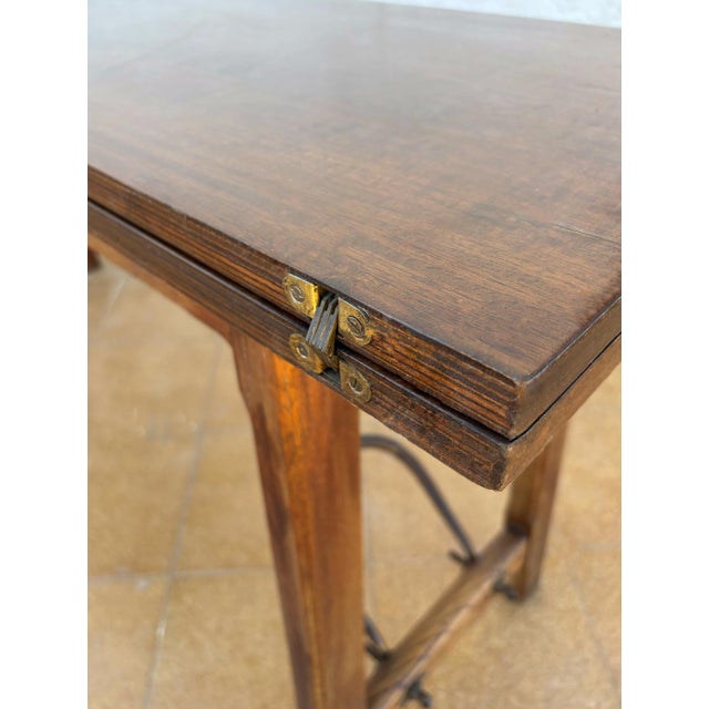 Antique Spanish Bourgeois Walnut Fold Out Table For Sale - Image 15 of 18