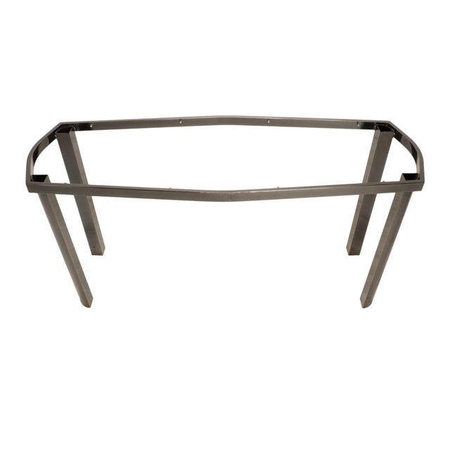 1970s Dia Design Institute America Smoked Glass and Chrome Sofa Console Table For Sale - Image 15 of 17