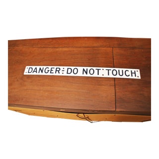 Vintage Enameled Porcelain DO NOT TOUCH Sign For Sale