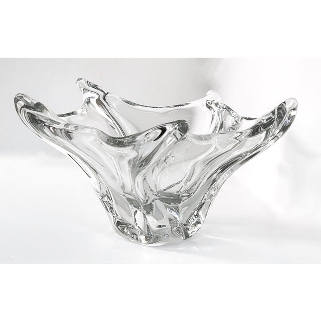 Mid 20th Century Daum, France, Large 15" Diameter Mid Century Modern Sculptural Art Glass Bowl C1950 For Sale - Image 5 of 11