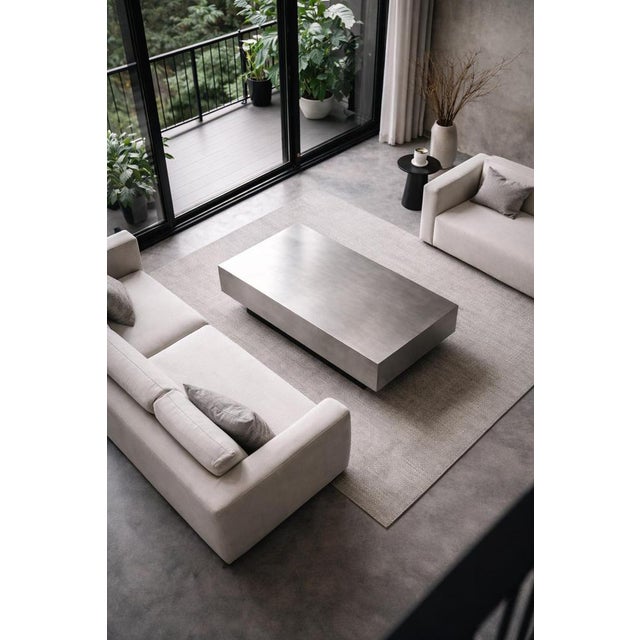 Not Yet Made - Made To Order Floating Coffee Table in Brushed Aluminum by Veliento For Sale - Image 5 of 6