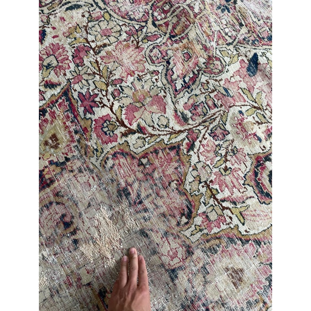 Antique Persian Kermanshah Moss, Sage & Olive Rug, 11 x 13 For Sale - Image 11 of 12