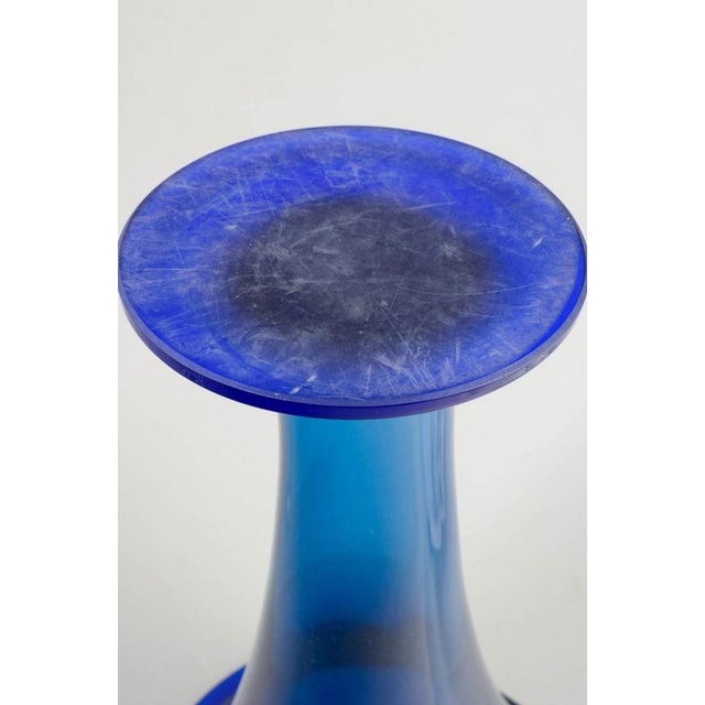 Art Deco Vase in Deep Blue Crystal Glass by Josef Riedel for Polaun, 1940s For Sale - Image 4 of 5
