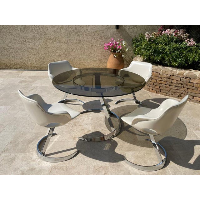 Boris Tabacoff Table and 4 Chairs attributed to Boris Tabacoff, Set of 5 For Sale - Image 4 of 18