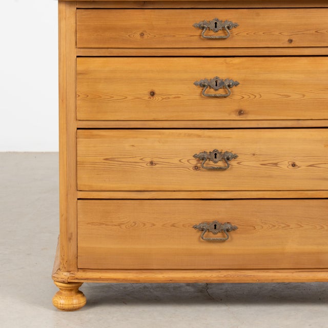 Early 20th Century Danish Waxed Pine Chest of Four Drawers For Sale - Image 13 of 16