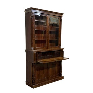 Victorian Mahogany Secretary Bookcase For Sale