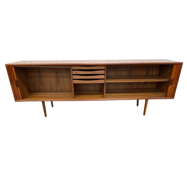 Mid-Century Danish Modern Teak Tambour Sideboard For Sale In Philadelphia - Image 6 of 11