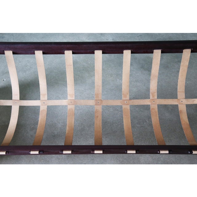 1970s Percival Lafer Green Sofa Mp 97 Leather Sofa Extended Head Rest For Sale - Image 12 of 13
