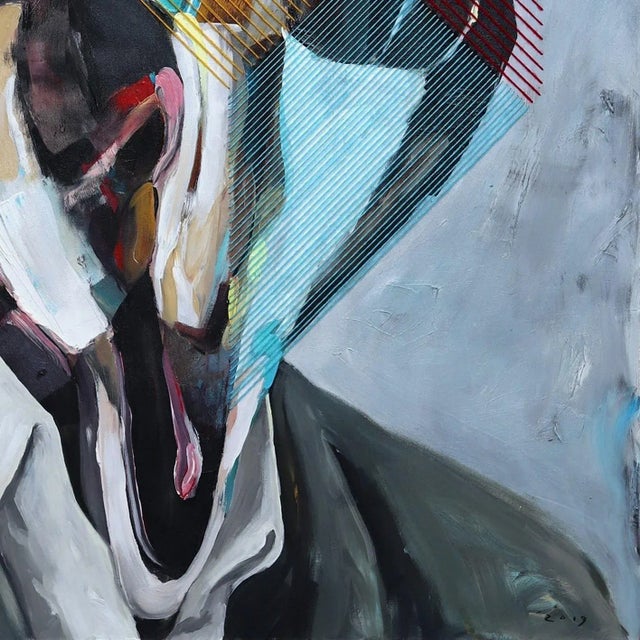 Framed Contemporary "Shape of Face No. 5" Original Mixed Media Artwork by Iqi Qoror For Sale - Image 4 of 10