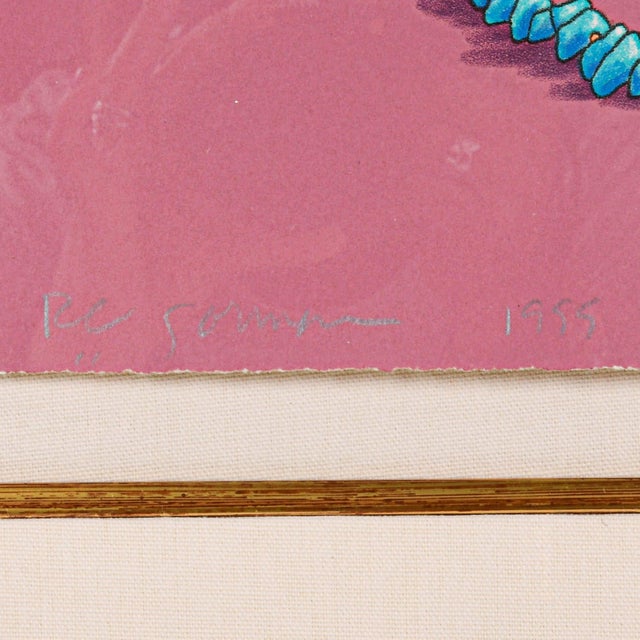 Gorman 1950s Framed Signed R C Gorman Limited-Edition Lithograph "Harmony in Bloom" For Sale - Image 4 of 6