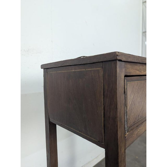 Brown Louis XV Style Marquetry Bedside Table with Drawer and Cabriole Legs For Sale - Image 8 of 10