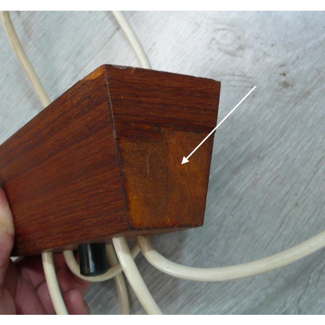 Vintage Teak Pendant Lamp, 1950s For Sale - Image 4 of 5