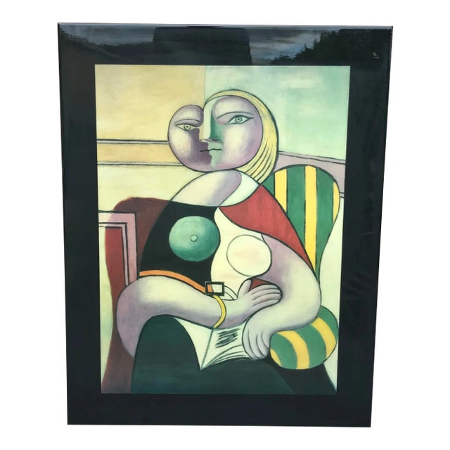 Artisan Made Lacquered Picasso Print ‘Reading’ - 34” X 26” For Sale