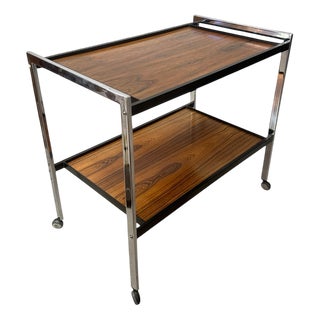 Mid-Century Chrome and Rosewood Drinks Trolley by Howard Miller for MDA, 1960 For Sale