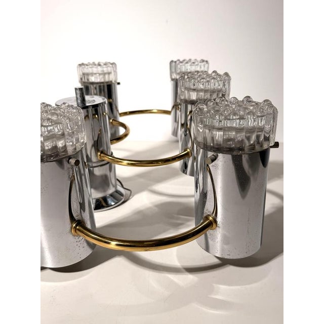 Striking vintage Space Age chandelier , made in Germany circa 1970s. The sculptural design features eight cylindrical...