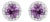 10K White Gold Purple Amethyst and 1/6 Cttw Diamond Halo Stud Earring For Sale