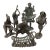 Antique Ashanti Figural Bronze Musicians Group Sculptures Deep Verdigris 6 Pieces For Sale