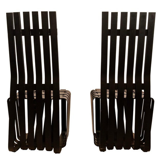 Wood Pair American Modernist "High Sticking" Black Chairs Frank Gehry for Knoll 1992 For Sale - Image 7 of 14