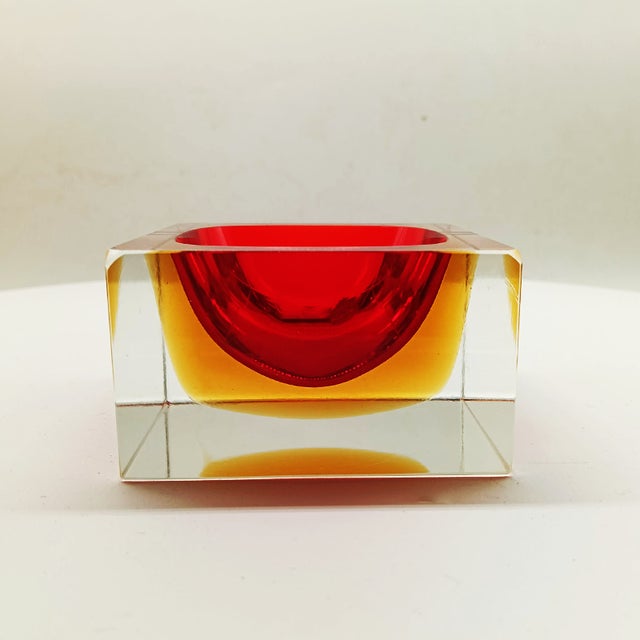Handcrafted Square Ashtray or Catch-All in Murano Glass by Flavio Poli for Seguso, 1960s For Sale - Image 6 of 11