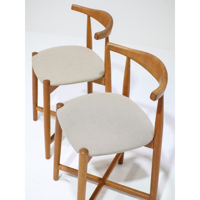 Vintage Danish Cowhorn Bar Stools in Oak from Findahls Møbelfabrik, 1960s, Set of 2 For Sale - Image 9 of 14