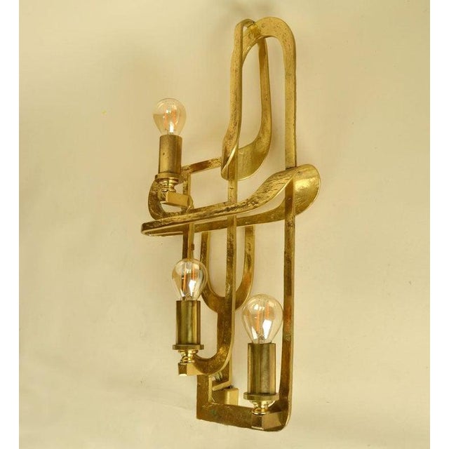 Metal Vintage Wall Sconce in Bronze by Frigerio, 1970s For Sale - Image 7 of 9