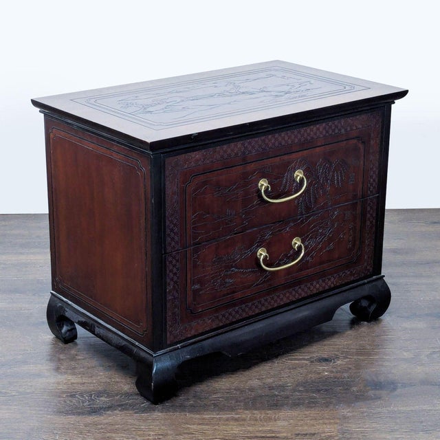 Chinoiserie Vintage Drexel Heritage Connoisseur Nightstand For Sale - Image 3 of 12