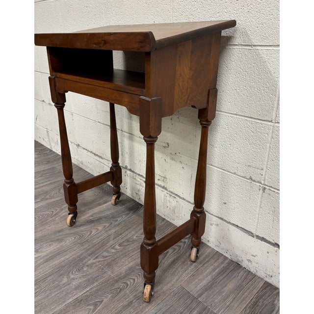 Traditional Vintage Colonial Revival Piano Music Stand Sheet Music Table For Sale - Image 3 of 10
