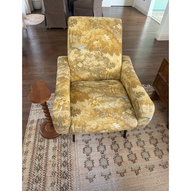 Mid-Century Modern Pierce & Ward Upholstered Chair 1950's Italian Armchairs in the Style of Marco Zanuso For Sale - Image 3 of 7