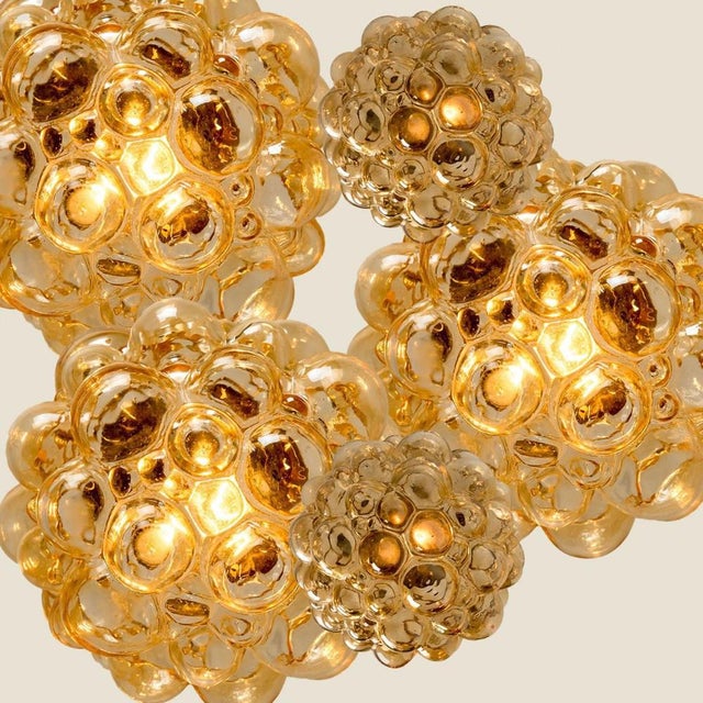 Cascade Fixture with Eight Bubbled Glass Pendants attributed to Helena Tynell, Germany, 1970s For Sale - Image 9 of 15