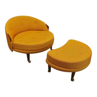 1960s Vintage Adrian Pearsall Mid-Century Modern Chair & Ottoman - 2 Pieces For Sale