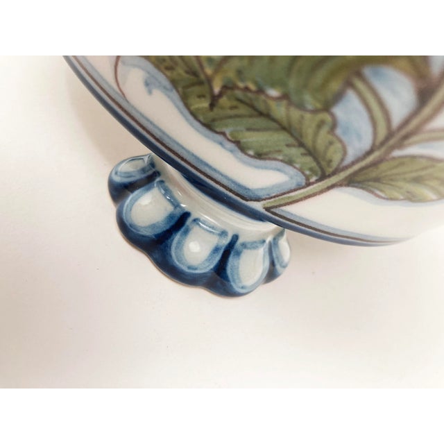 Ceramic Late 20th Century Tichelaar Makkum Three-Footed Hand-Painted Planter For Sale - Image 7 of 10