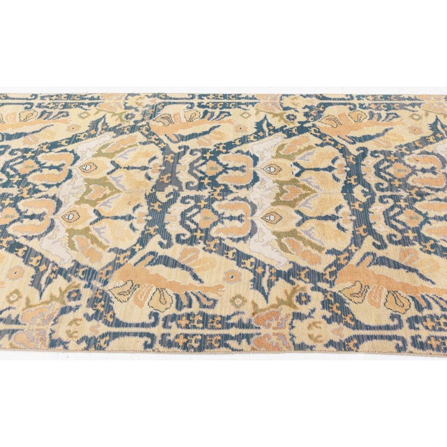Vintage 1920s Spanish Cuenca Design Runner (Fragment) Size: 4'5" × 24'9" (134 × 754 cm) This striking vintage runner is a...