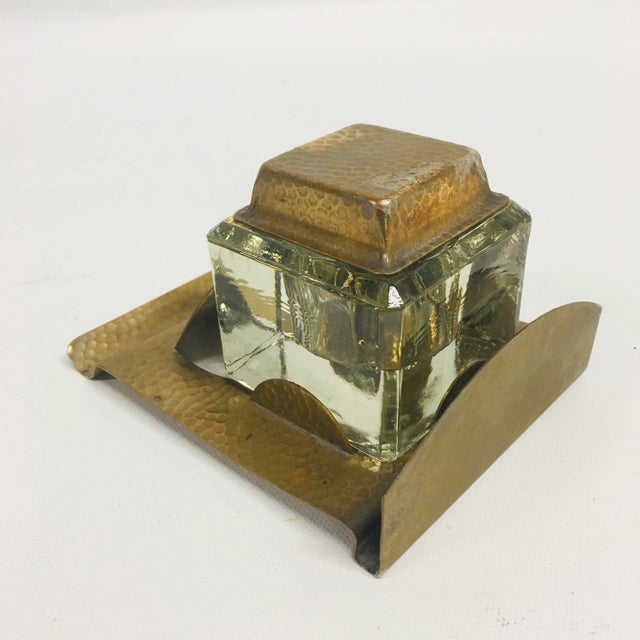 Victorian Bronze Cherub Inkwell by the Metal Arts company