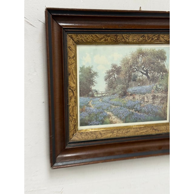 Wood Porfirio Salinas Blue Bonnet Trail Custom Framed Print For Sale - Image 7 of 12