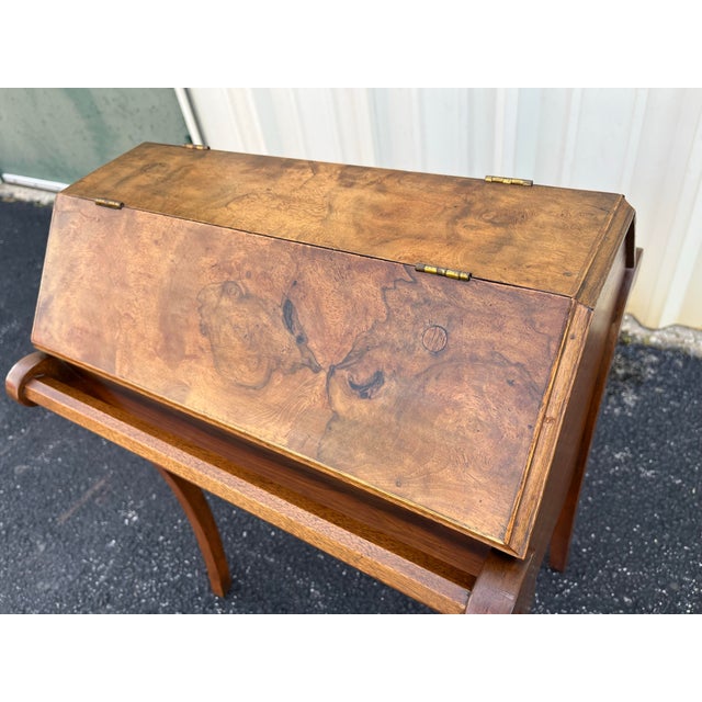 Wood Antique Walnut and Burlwood Dough Box or Storage Table For Sale - Image 7 of 12