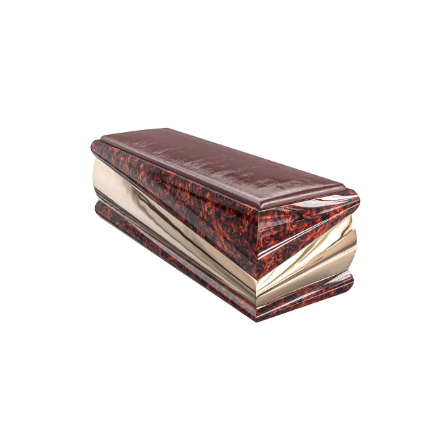 Wood "Riccio" Bench With Bronze and Burl Walnut, Hand Crafted For Sale - Image 7 of 7