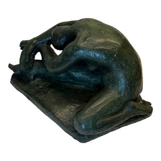Vintage Signed Bronze Sculpture by Jacob Loutchansky Untitled Nude Dancer For Sale