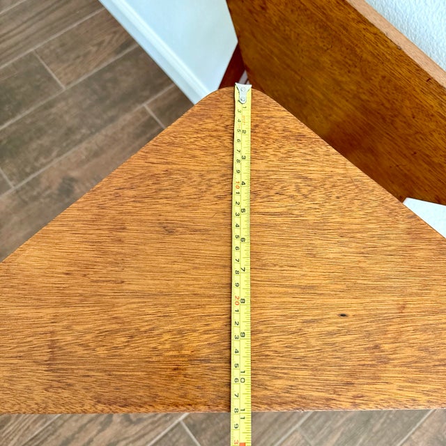 Pair of Vintage Modern Folding Triangular Side Tables Artisan Made MCM For Sale - Image 9 of 12