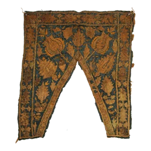 19th C. Islamic Textile Ottoman Empire Silver Metallic Threads Antique Fragment