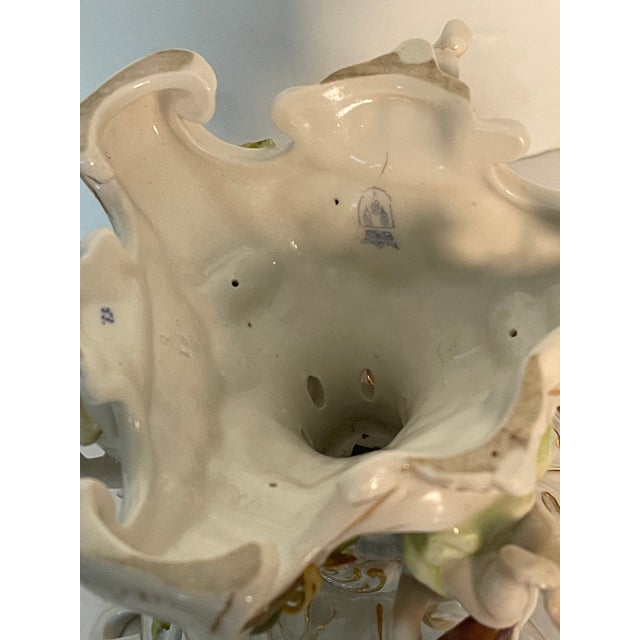 Antique White Gorgeous Dresden Antique Porcelain Centrepiece With Putti’s Musical Instruments For Sale - Image 8 of 10