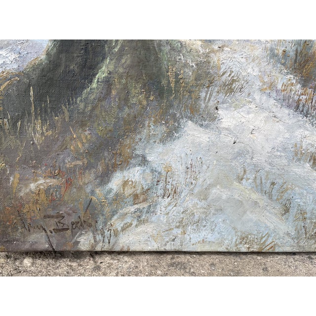 Early 20th Century Capercaillie in a Winter Landscape, 1910, Oil Painting on Canvas, Framed For Sale - Image 5 of 16
