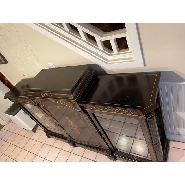 Wood French Antique Ebonized Display Sideboard, Likely Late 19th Century For Sale - Image 7 of 12